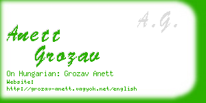 anett grozav business card